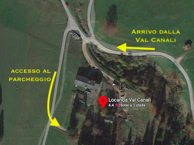 Mappa per raggiungere la Locanda Val Canali